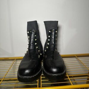 Black Wide Fit Studded Boots